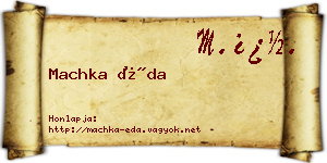 Machka Éda névjegykártya